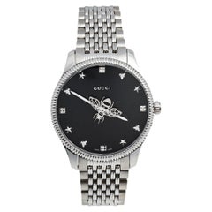 Gucci Black Stainless Steel G-Timeless YA1264154 Women's Wristwatch 36 mm