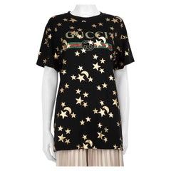 Used Gucci Black Star 
Moon Short Sleeve T-Shirt Size M