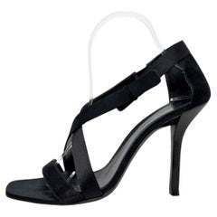 Gucci Black Strappy Heels Satin Ankle Strap Sandals 7.5 Tom Ford