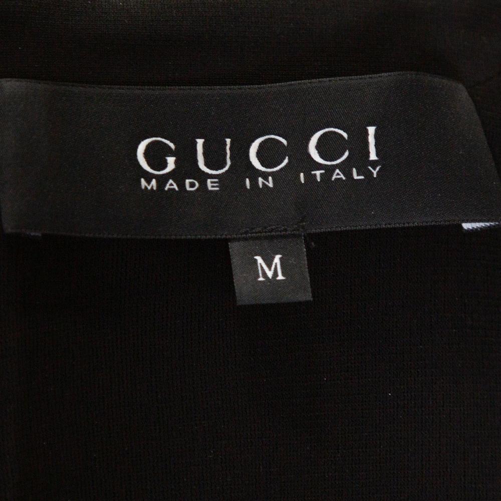 Gucci Black Stretch Jersey Buckle Detail Sheath Dress M In Good Condition In Dubai, Al Qouz 2