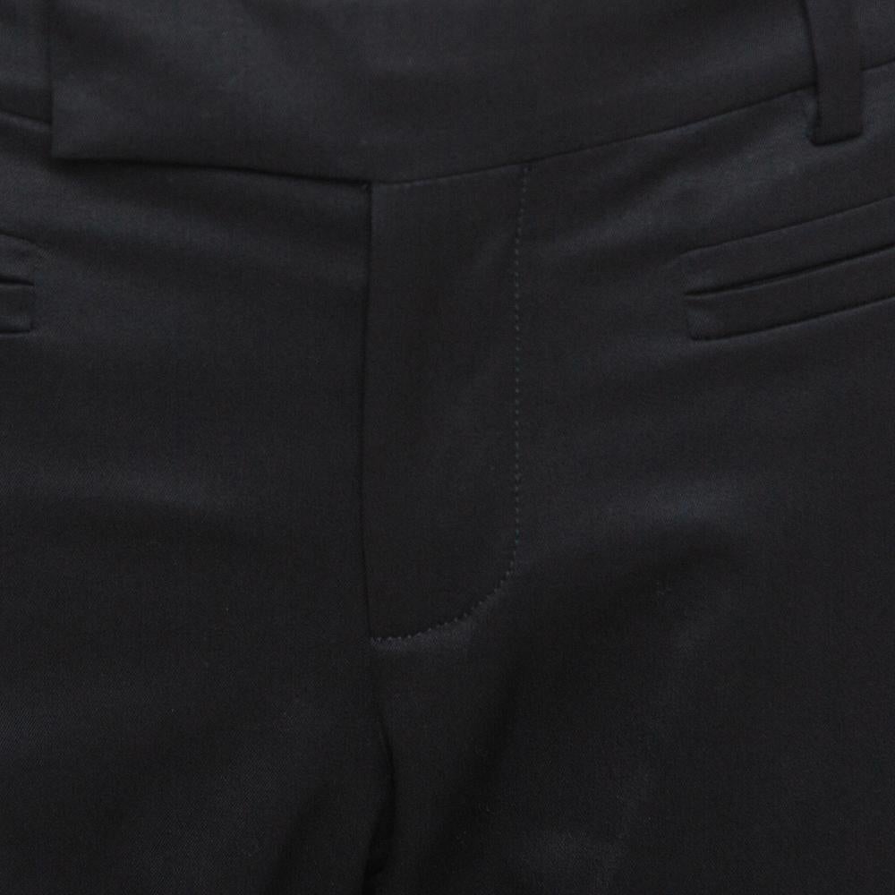 Gucci Black Stretch Silk Flared Trousers M In Good Condition In Dubai, Al Qouz 2