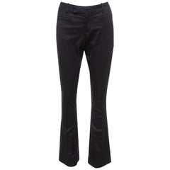 Gucci Black Stretch Silk Flared Trousers M