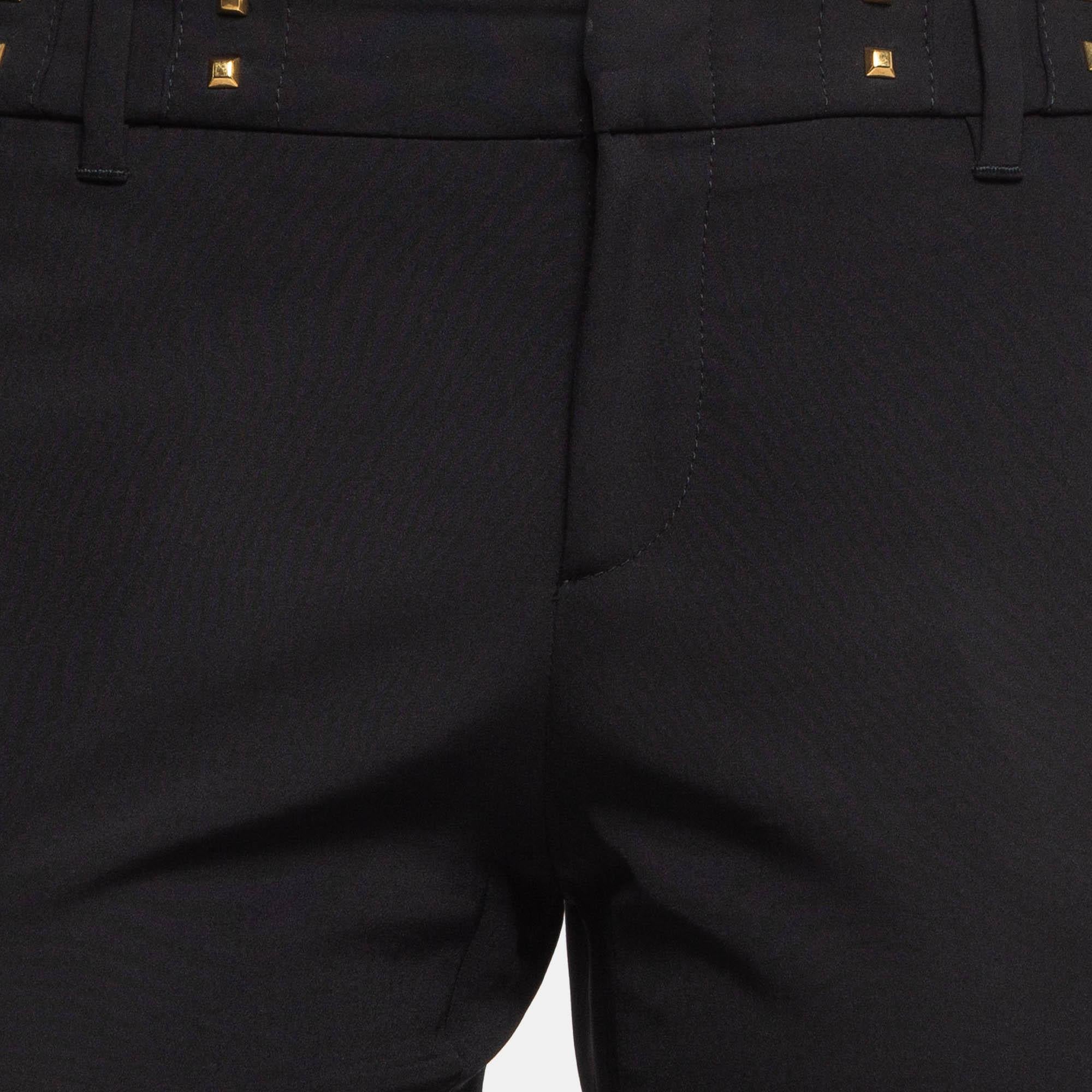 Gucci Black Studded Jersey Trousers M For Sale 1