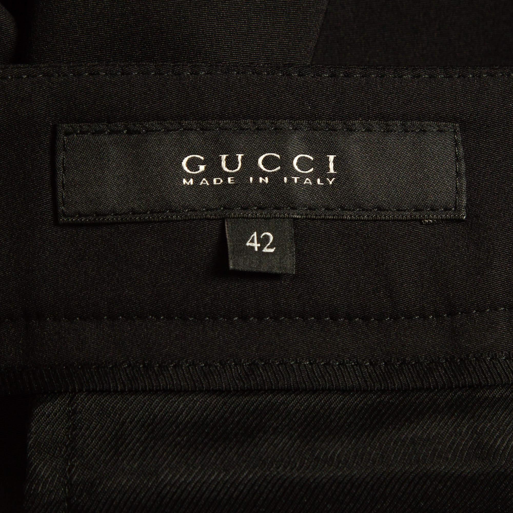 Gucci Black Studded Jersey Trousers M For Sale 3