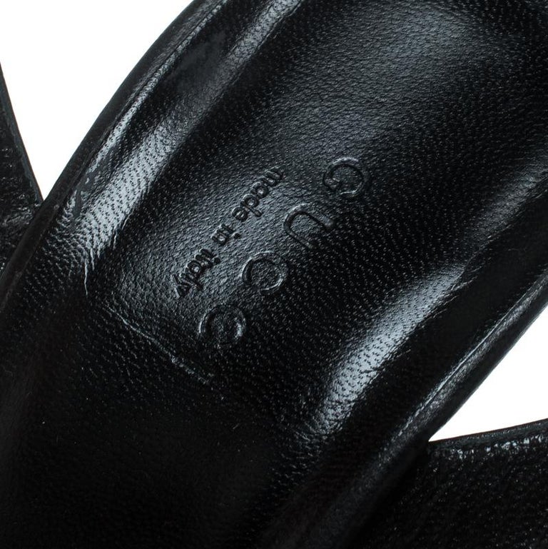 Gucci Black Studded Leather Leila Platform Sandals Size 38 For Sale at ...