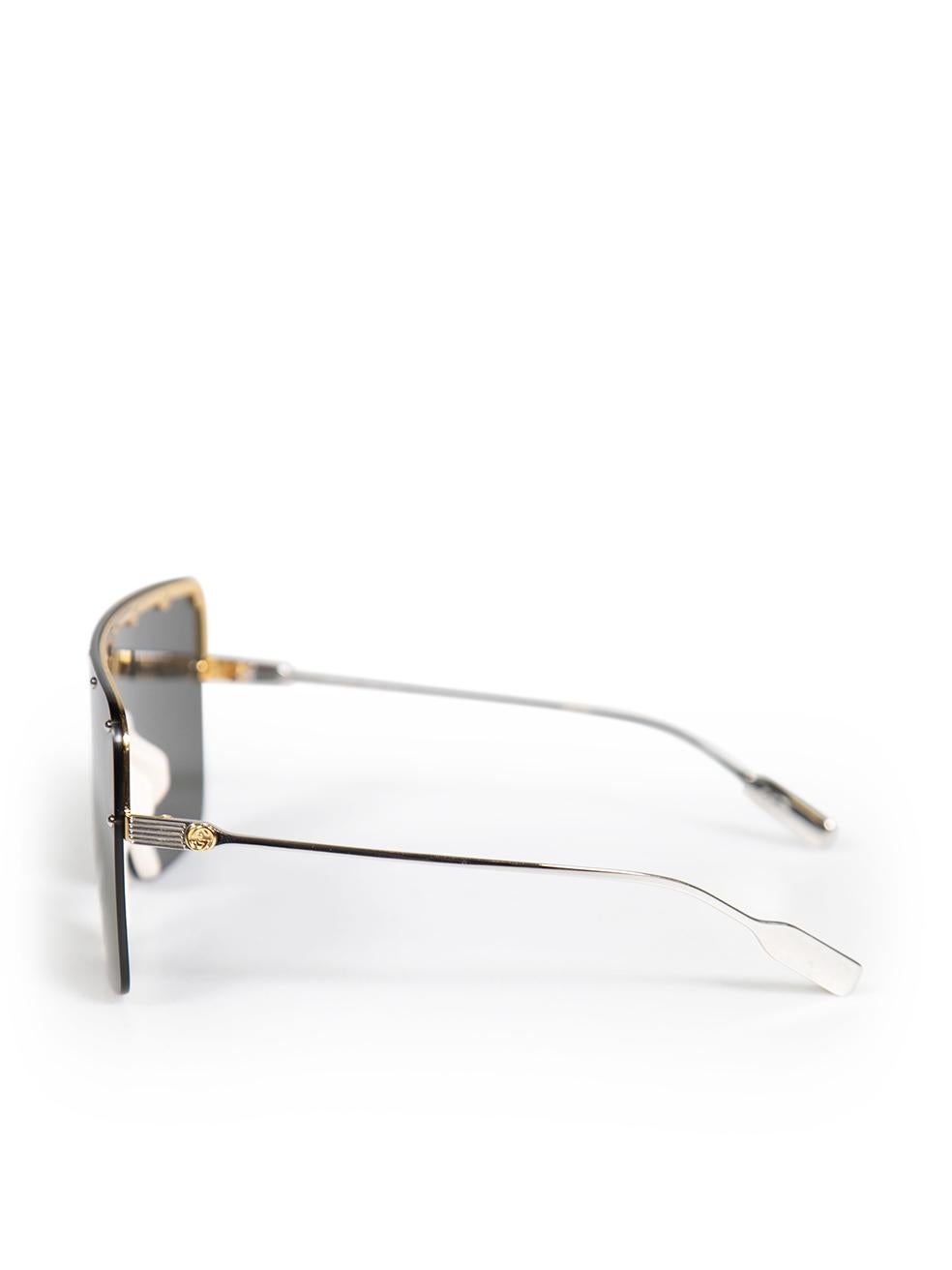 Women's Gucci Black Studded Shield Sunglasses