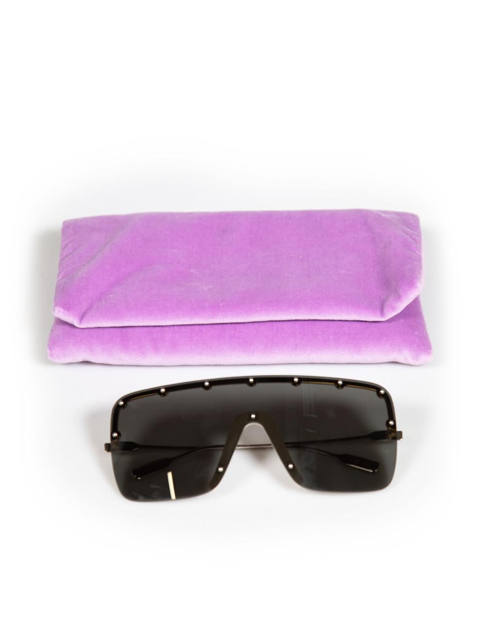 Gucci Black Studded Shield Sunglasses 1