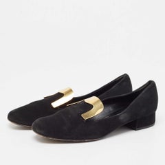 Gucci Black Suede Alma Classic Smoking Slippers Size 39.5