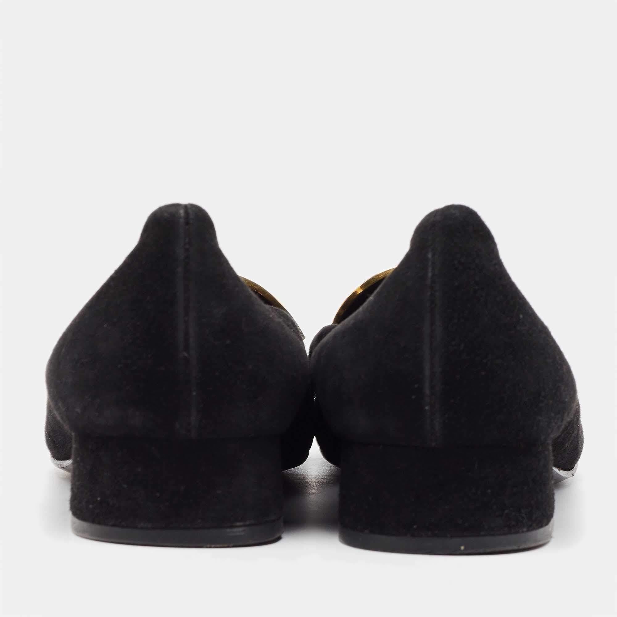 Gucci Black Suede Alma Classic Smoking Slippers Size 39.5 For Sale 1