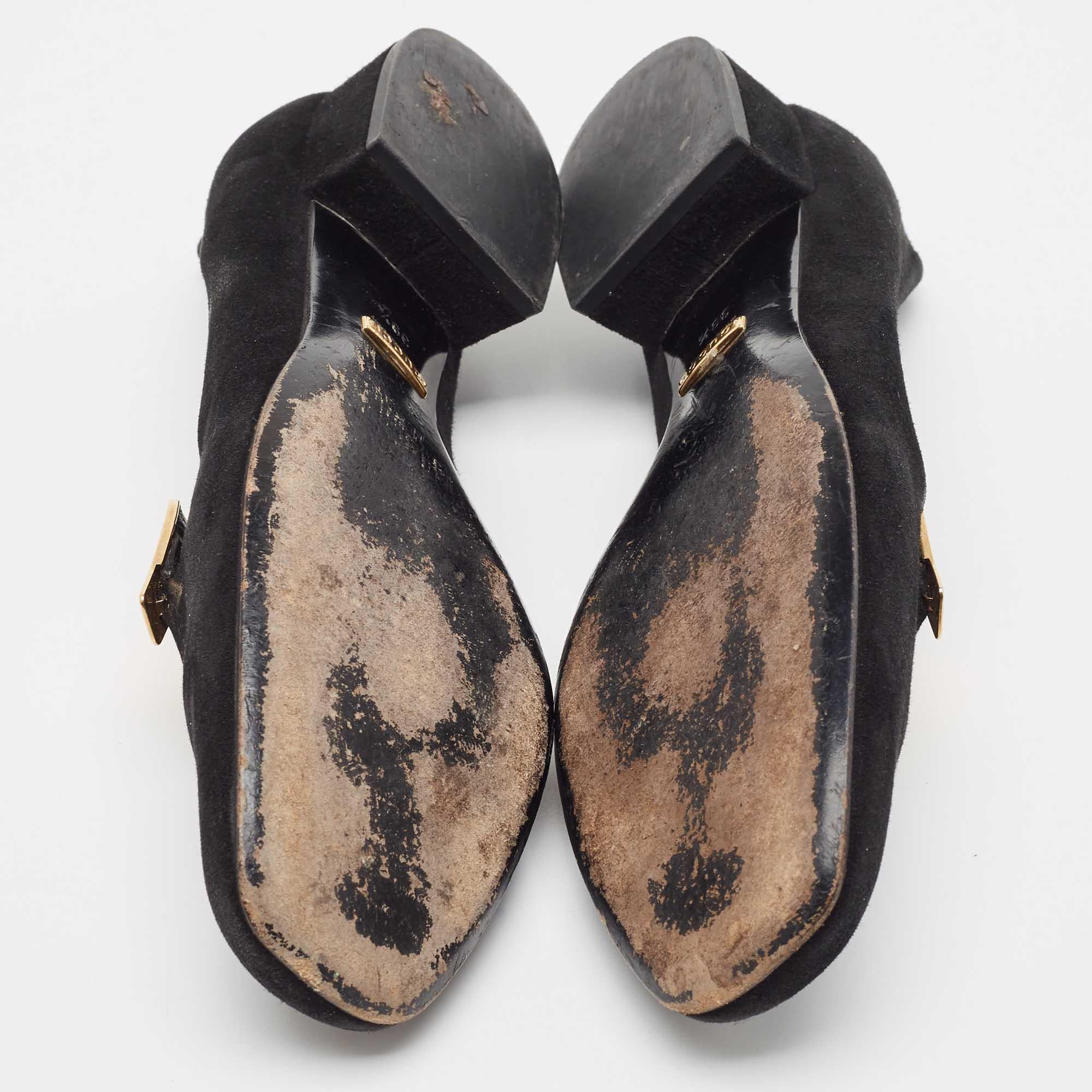 Gucci Black Suede Alma Classic Smoking Slippers Size 39.5 For Sale 2