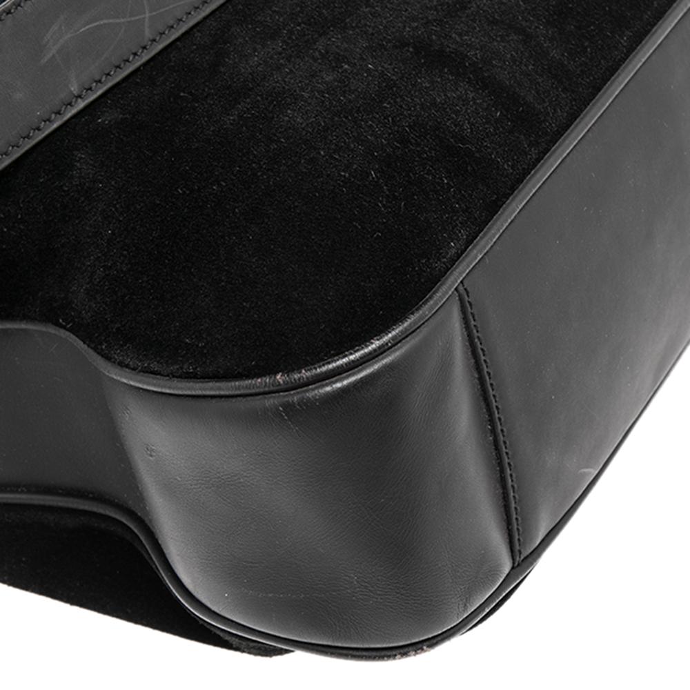 Gucci Hobo aus schwarzem Wildleder und Leder mit Bambusgriff 4