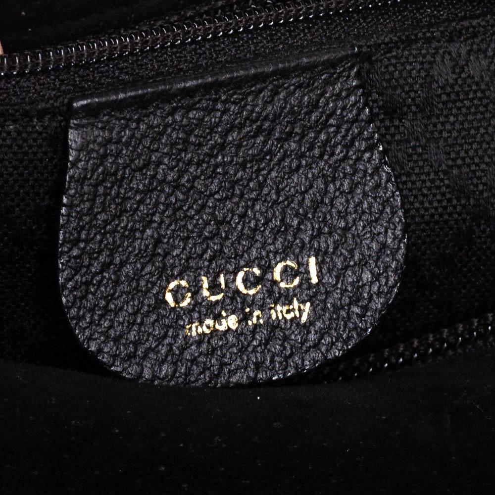 Gucci Black Suede And Leather Bamboo Tote 4