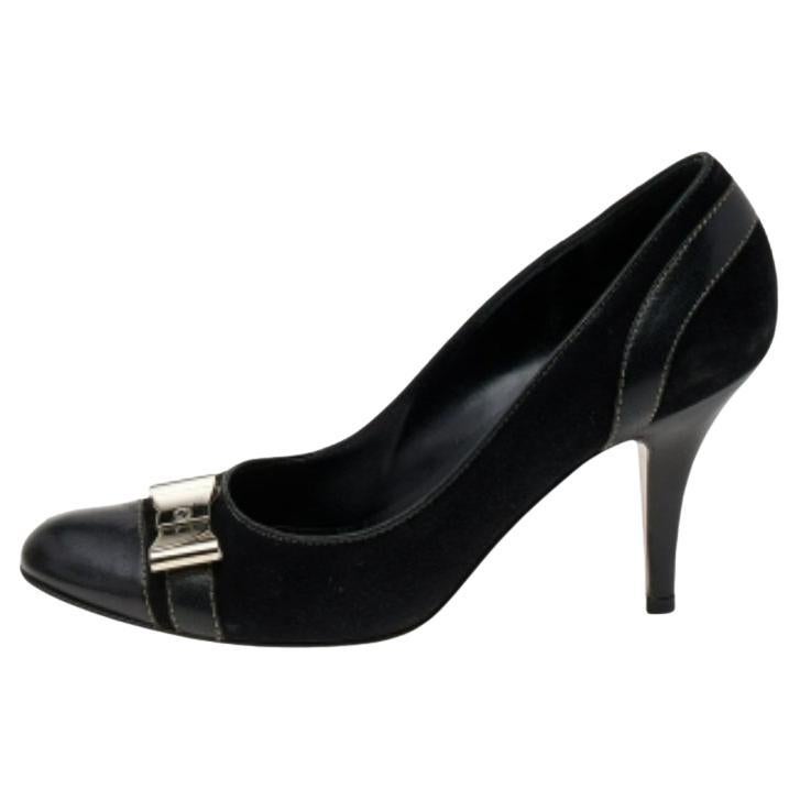 Gucci - Escarpins en cuir et daim noirs avec nœud Taille 36C