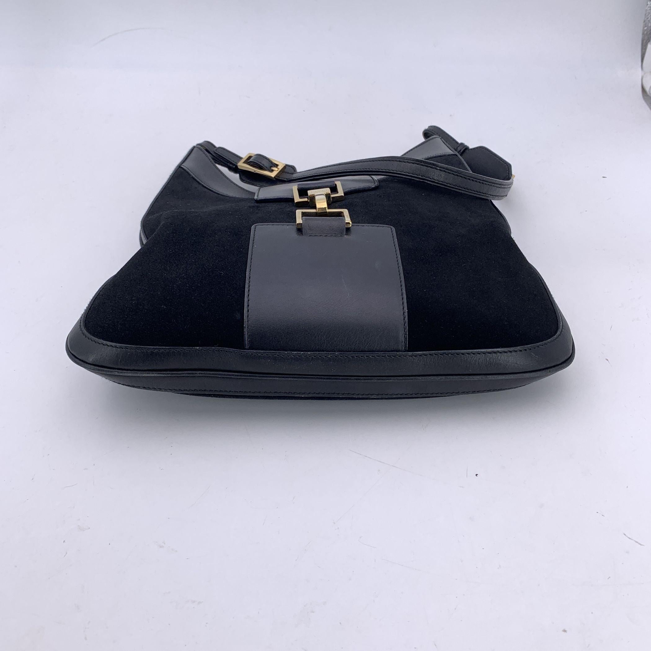 Gucci Borsa a tracolla Hobo in pelle e camoscio nero In condizioni buone in vendita a Rome, Rome