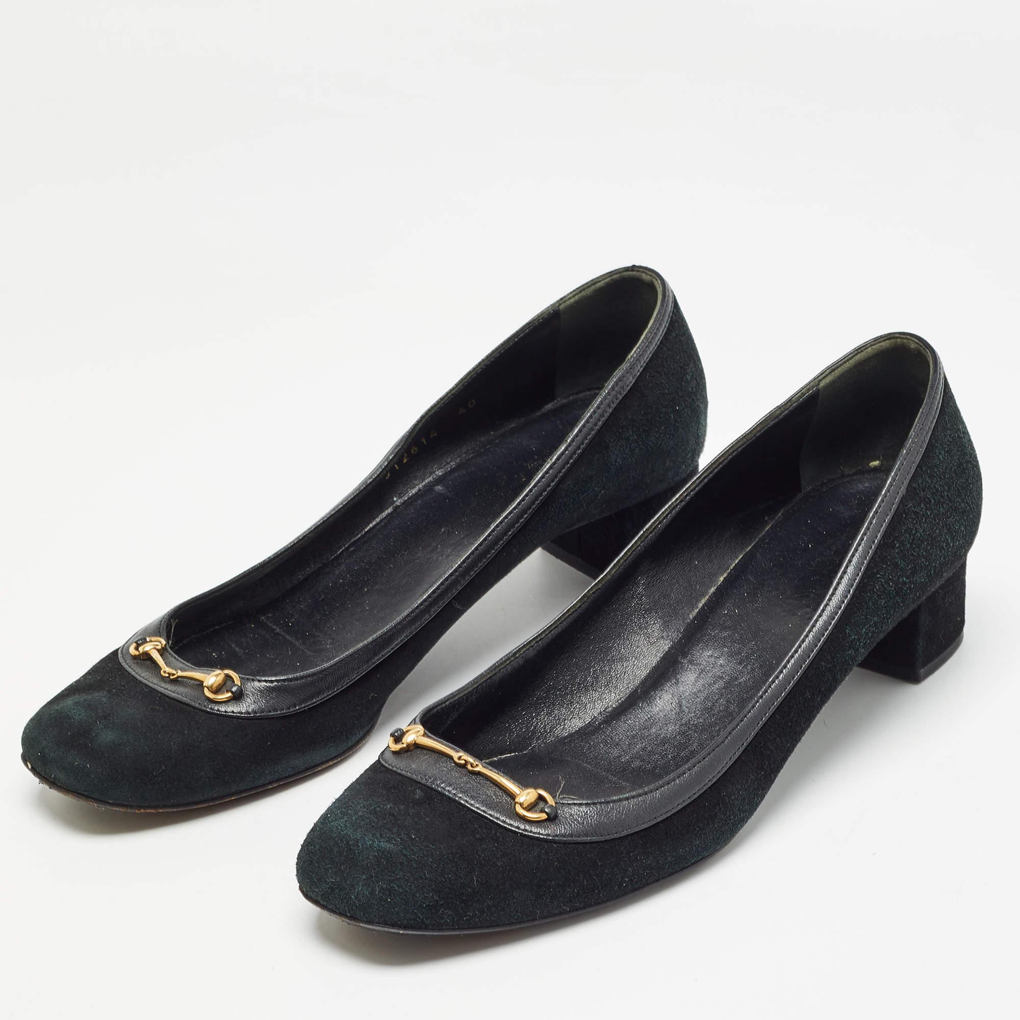 Make a chic style statement with these designer pumps. They showcase sturdy heels and durable soles perfect for your fashionable outings