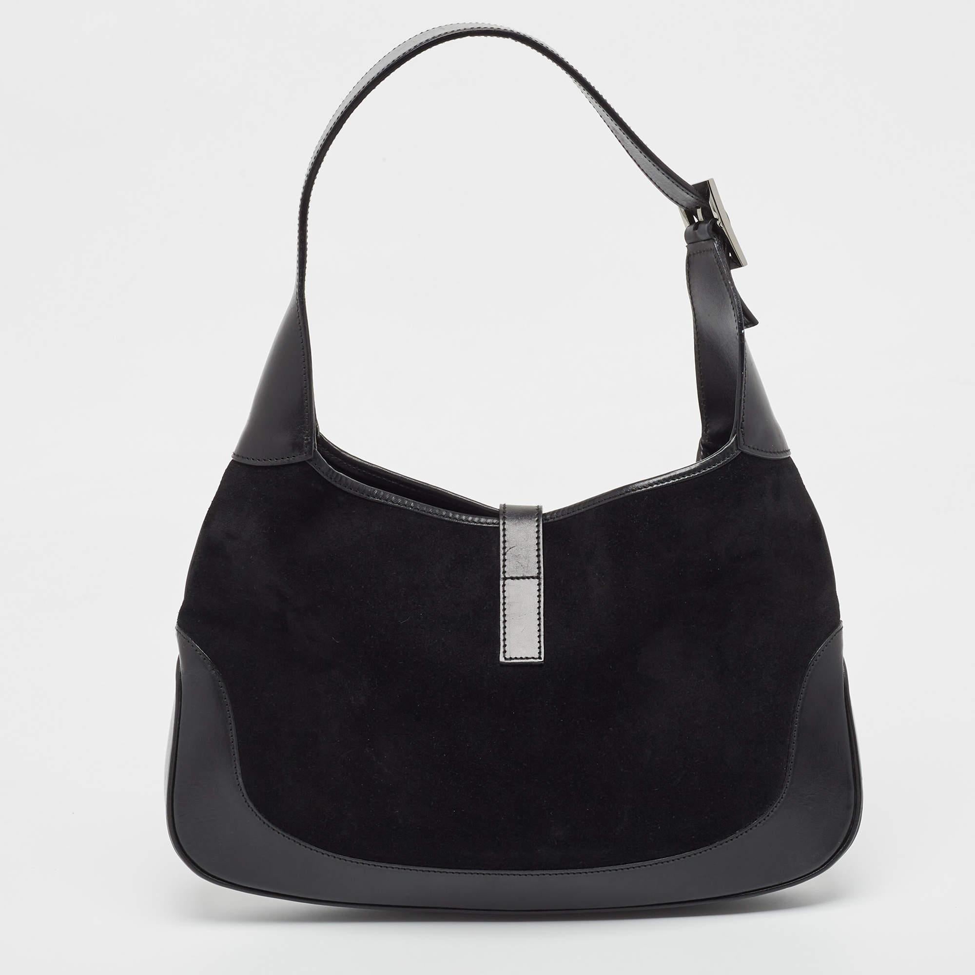 Women's Gucci Black Suede and Leather Jackie O Hobo