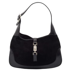Gucci Black Suede and Leather Jackie O Hobo
