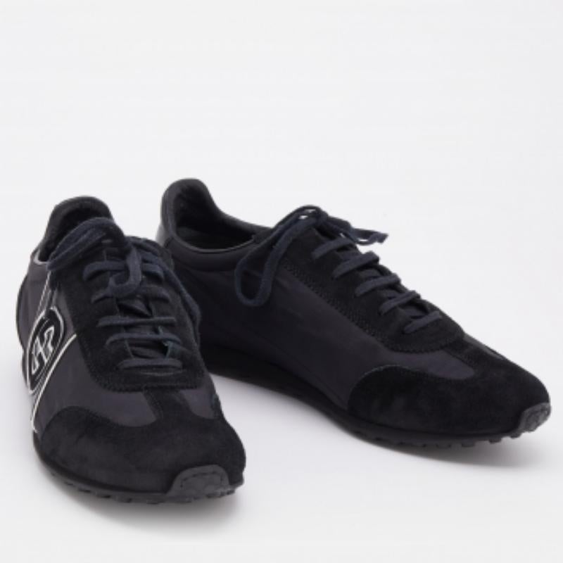 Men's Gucci Black Suede And Nylon GG Low Top Sneakers Size 44.5 For Sale