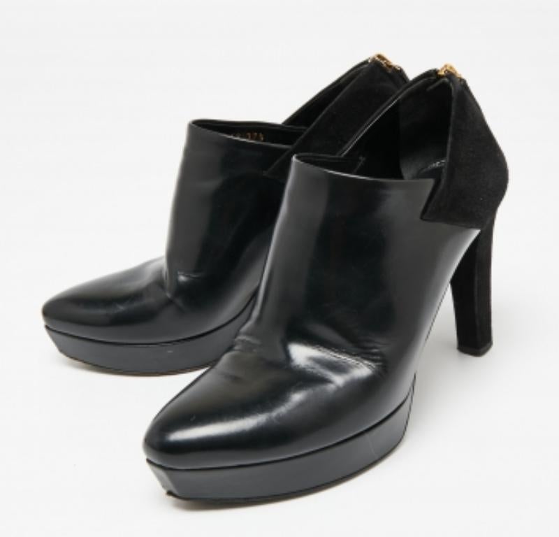 Gucci  Botines de ante negro y charol talla 37.5 en venta 1
