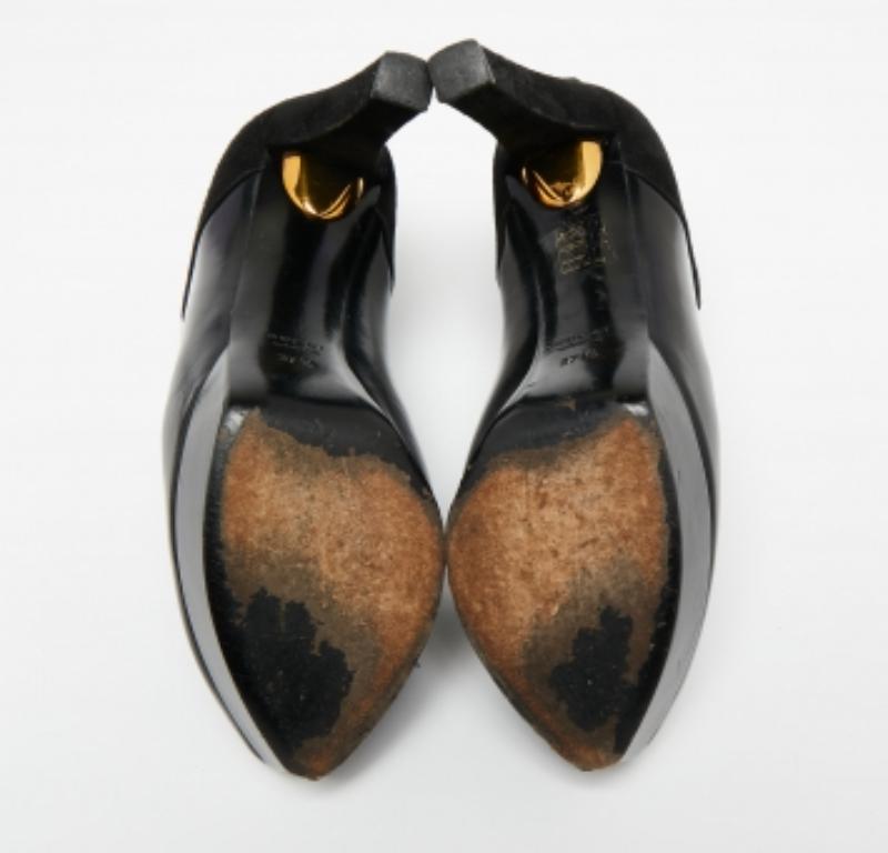 Gucci  Botines de ante negro y charol talla 37.5 en venta 3