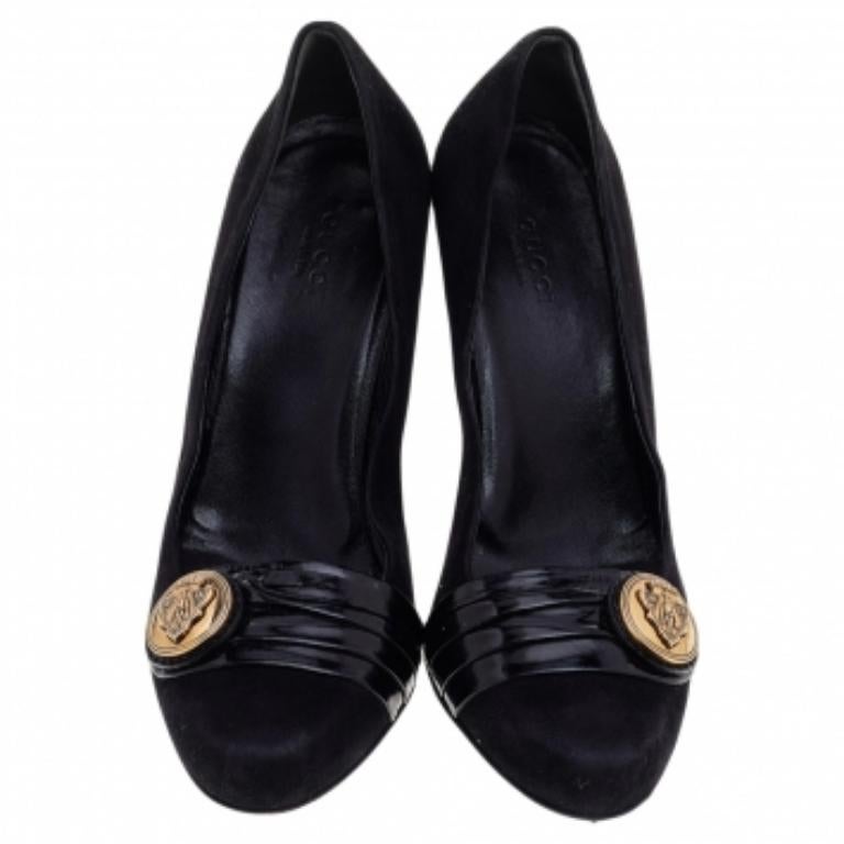 Gucci Bombas de ante negro y charol Hysteria Talla 39 Negro en venta
