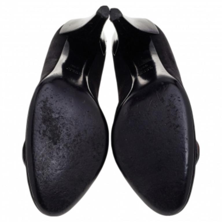 Gucci Bombas de ante negro y charol Hysteria Talla 39 en venta 2