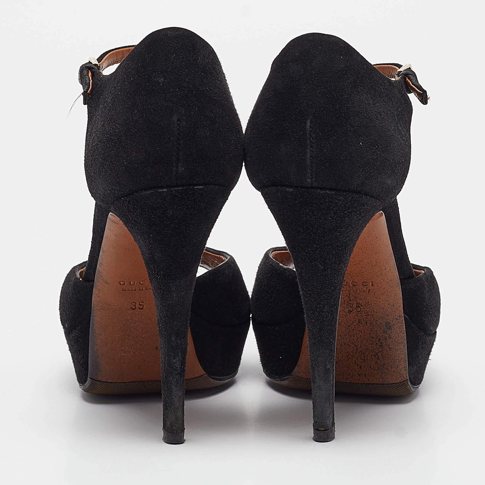 Sandales en daim noir de Gucci Taille 35 Pour femmes en vente