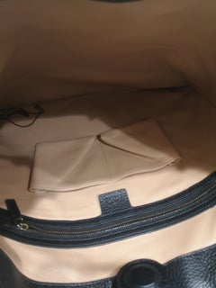 Gucci black suede bamboo handle fringes bag