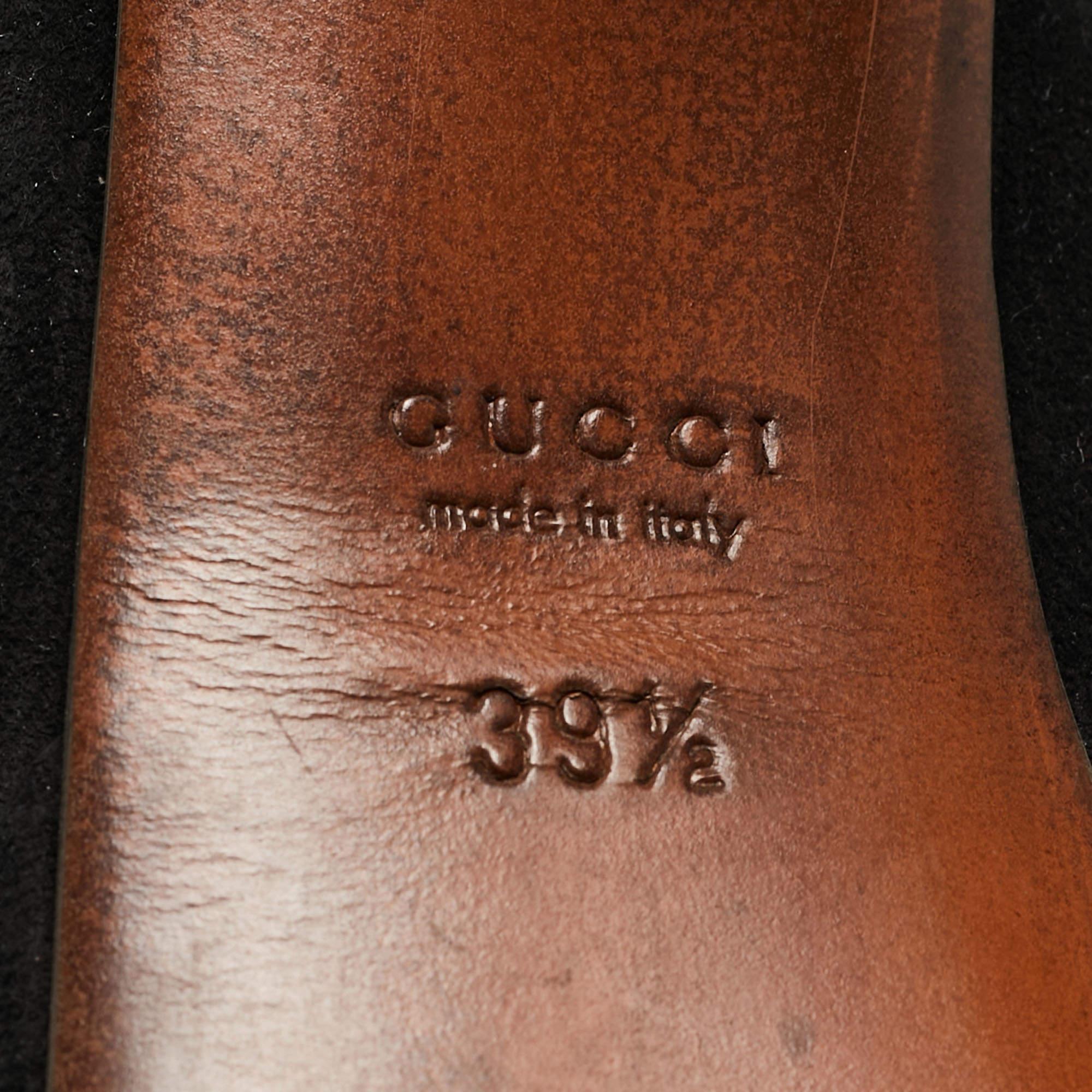Gucci Schwarze Wildleder Betty T-Riemen-Pumps mit T-Riemen Größe 39,5 im Angebot 4
