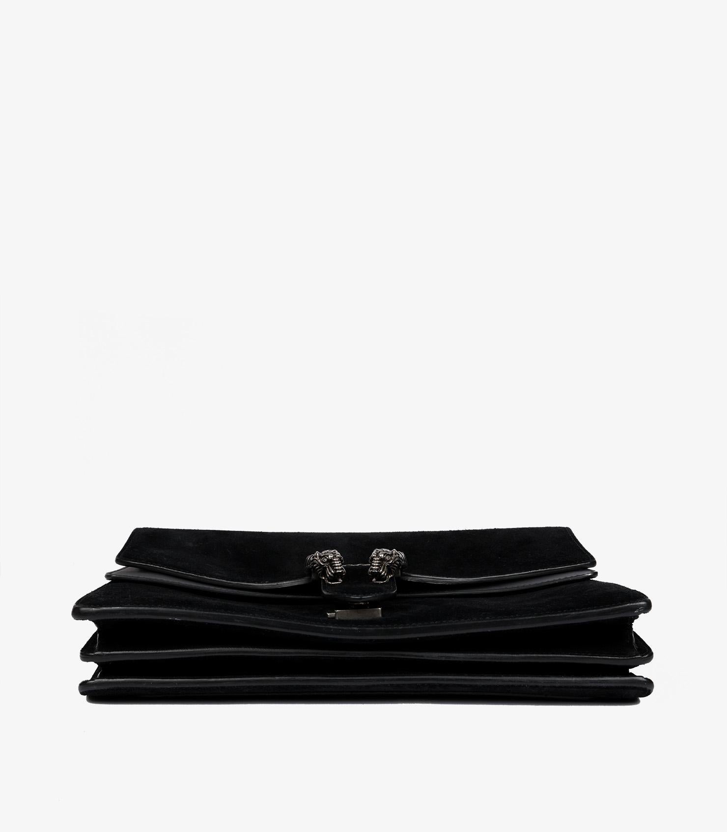 Gucci Black Suede & Black Smooth Leather Medium Dionysus Shoulder Bag 3