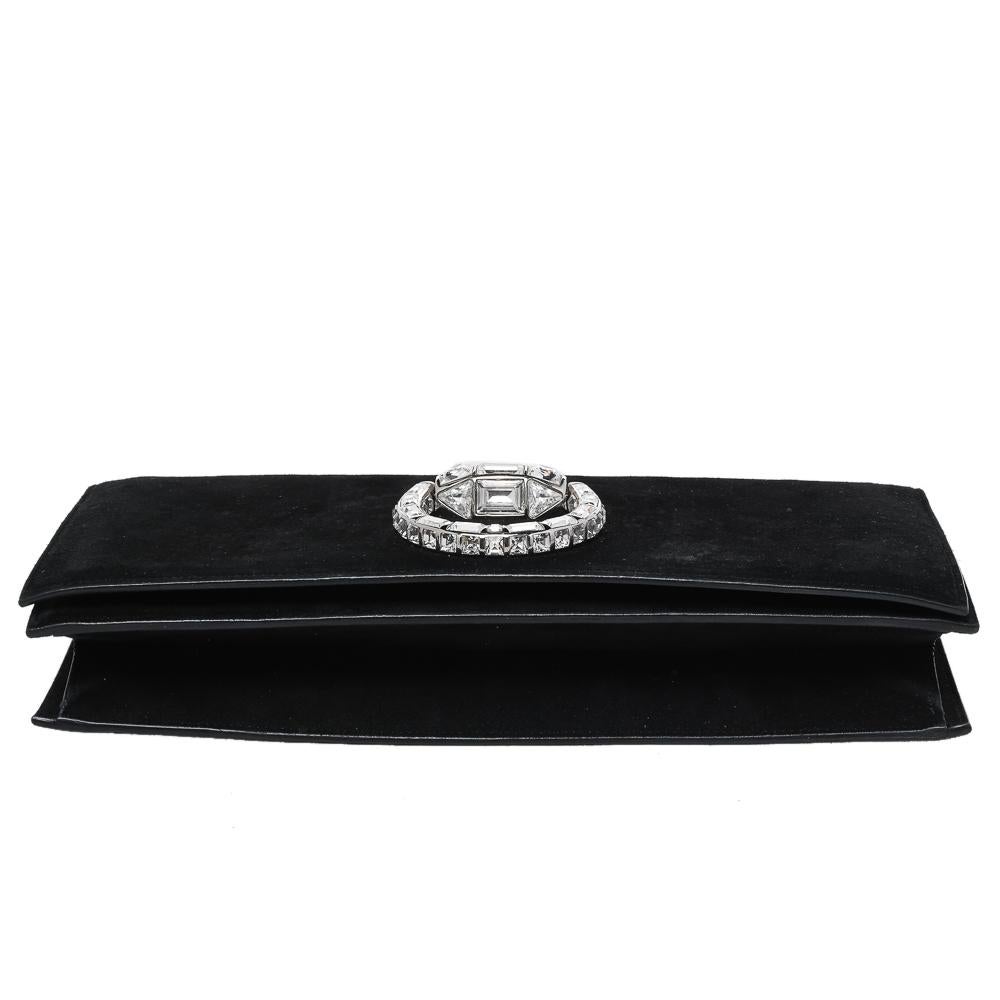 Gucci Black Suede Broadway Clutch 2