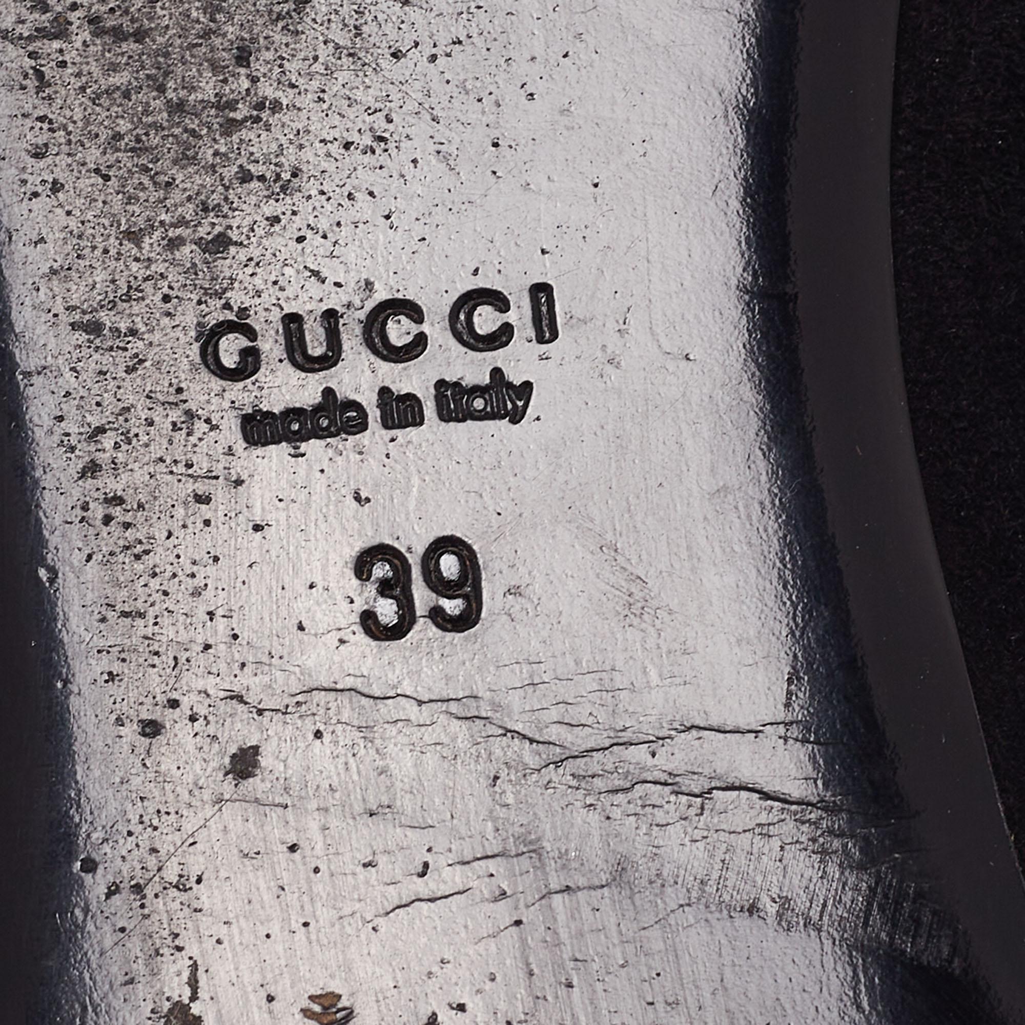 Gucci Black Suede Crystal Embellished Ballet Flats Size 39 For Sale 4