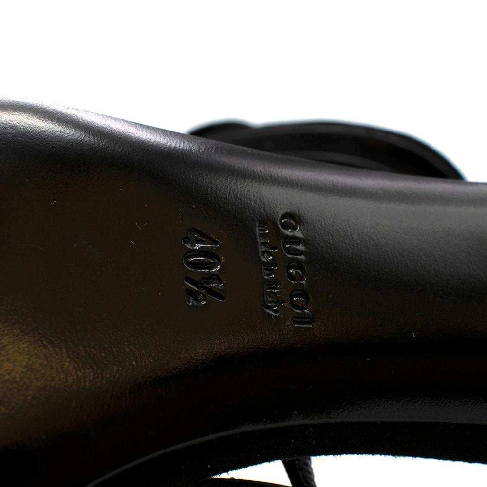 Gucci Black Suede Crystal Embellished Platform Sandals - Size EU 40.5 6