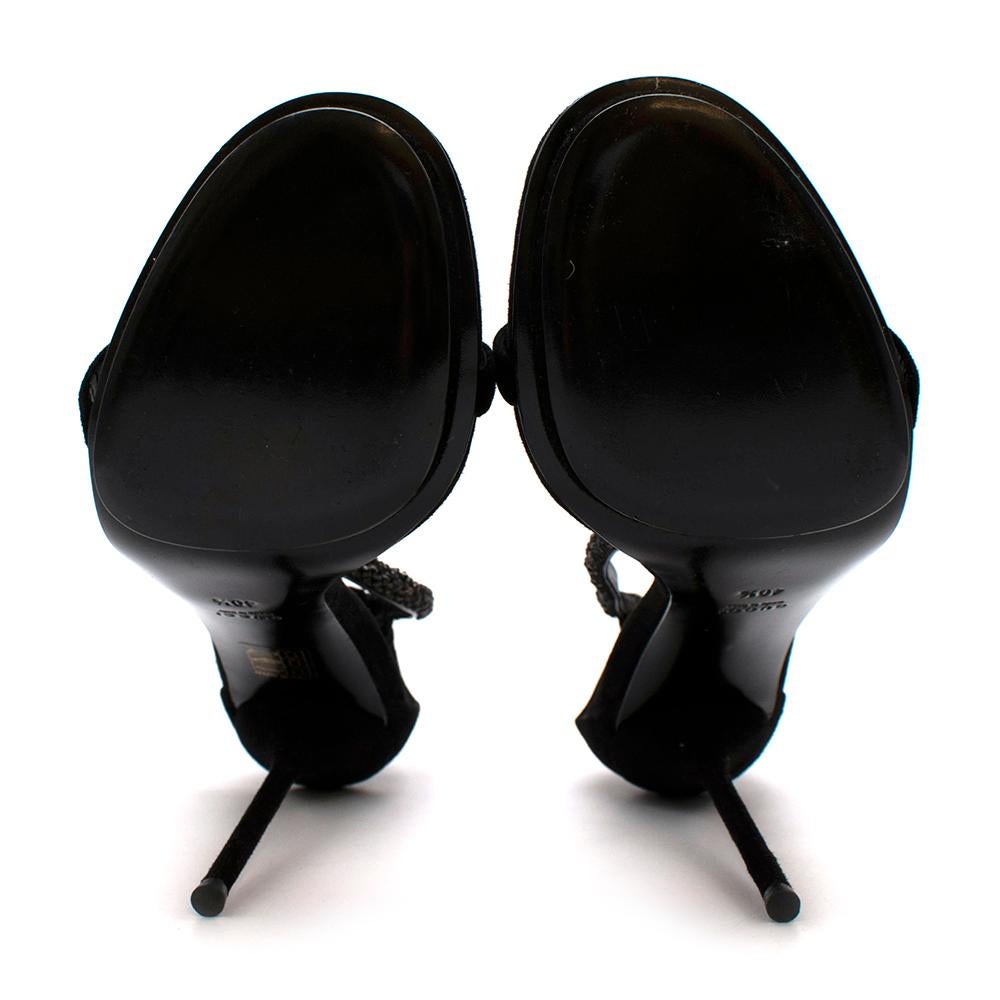 Gucci Black Suede Crystal Embellished Platform Sandals - Size EU 40.5 5