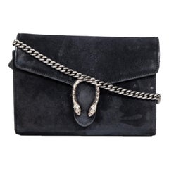 Gucci Black Suede Dionysus Chain Wallet