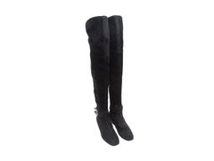 Gucci Black Suede Dionysus Thigh-High Boots