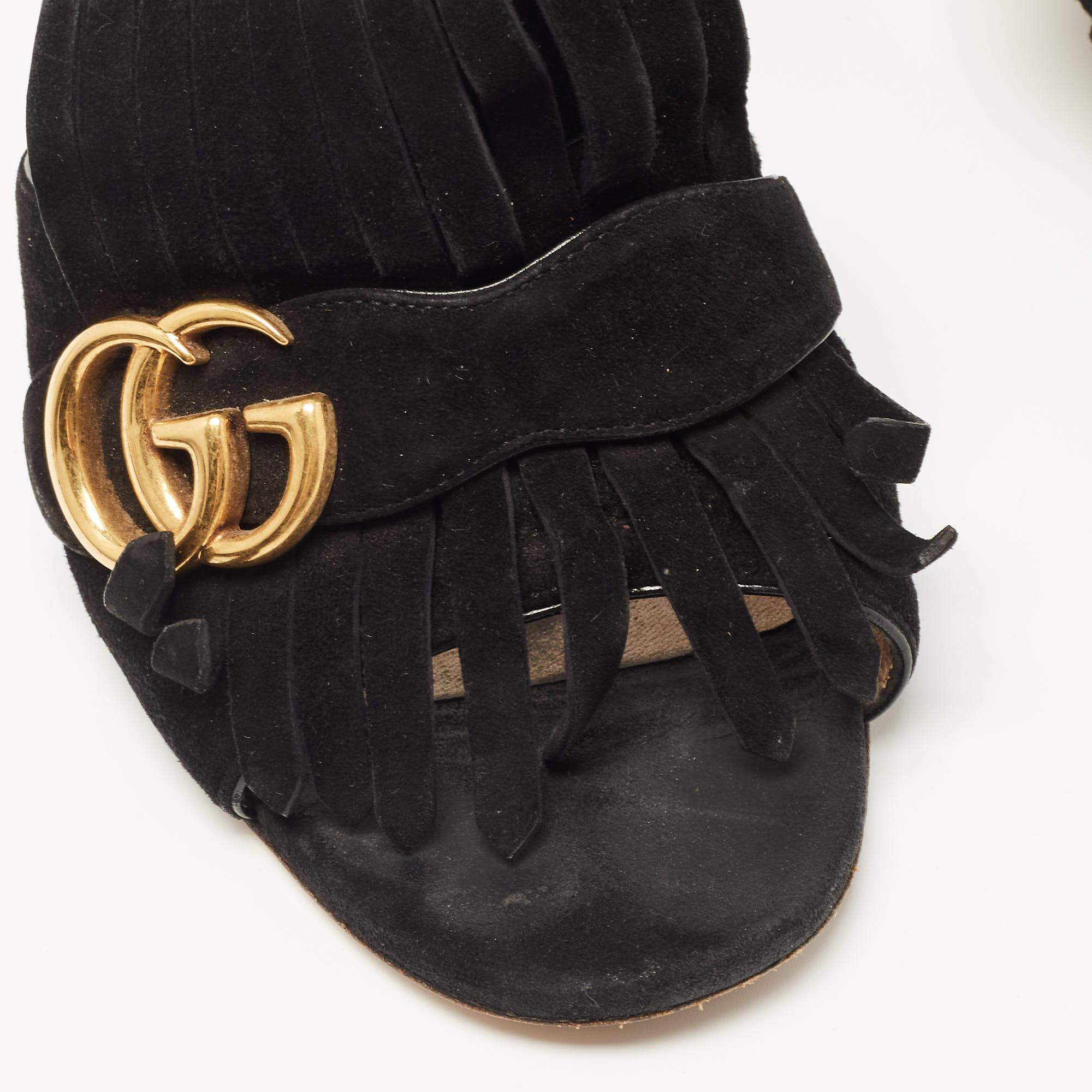 Gucci Black Suede Double G Mules  1