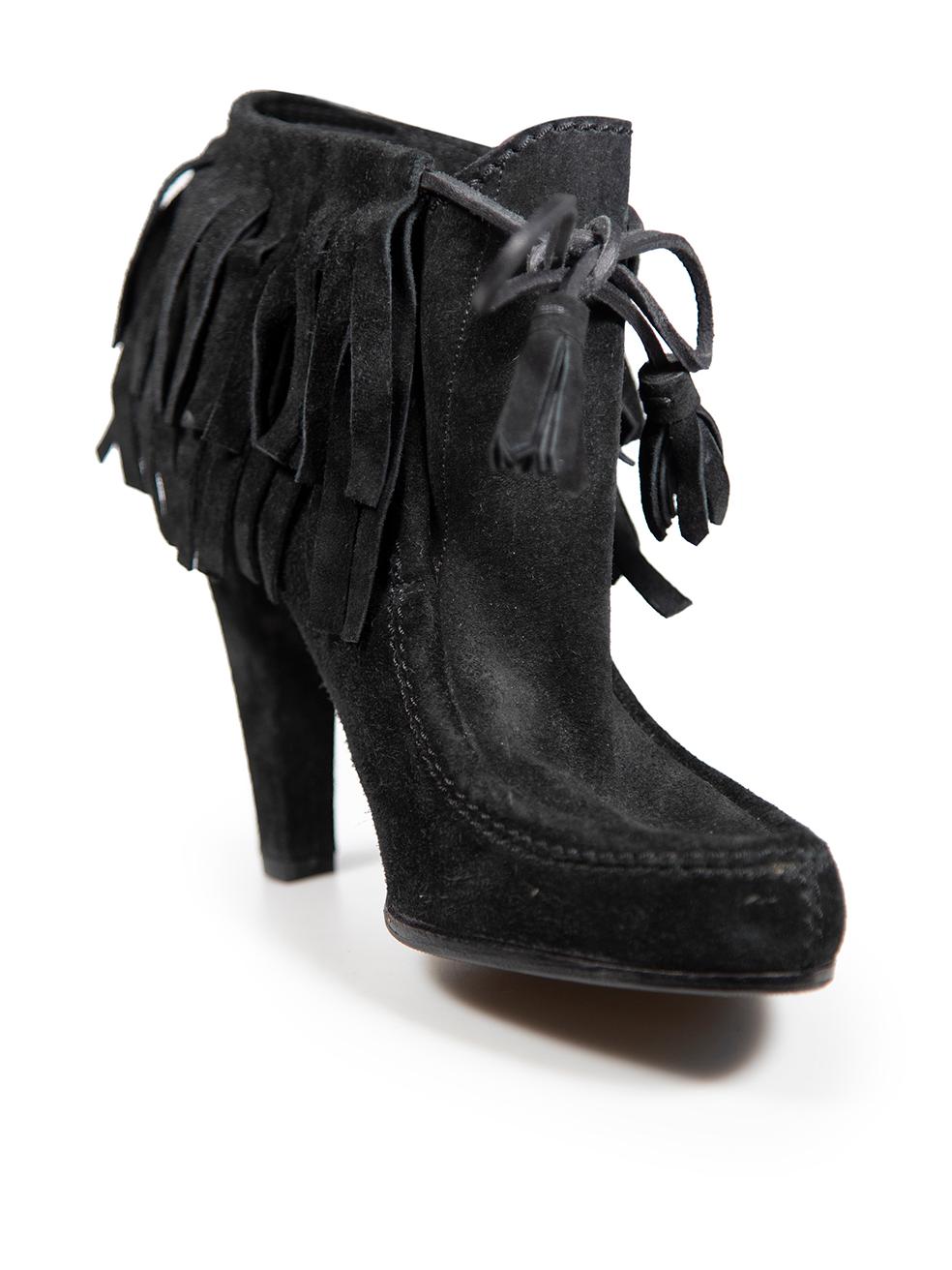 CONDITION is Very good. Minimal wear to boots is evident. Minimal wear to the uppers with some mild abrasion found throughout, particularly at the heels. Some of the fringing is also slightly creased and the outsoles have been partially resoled on
