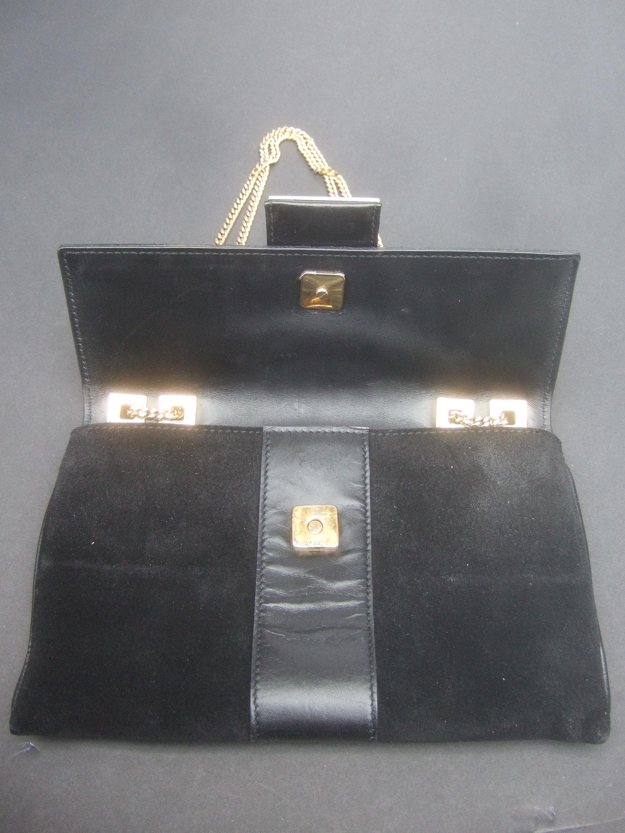 Gucci Black Suede Gilt Tiger Emblem Handbag Tom Ford Era c 1990s 10