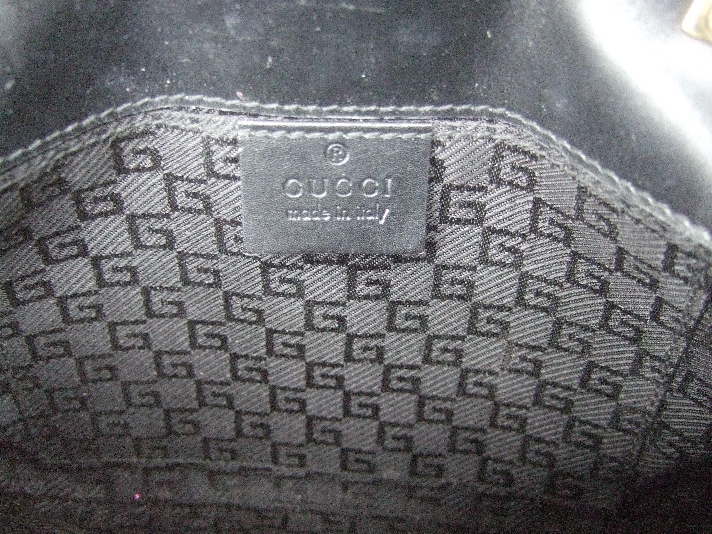 Gucci Black Suede Gilt Tiger Emblem Handbag Tom Ford Era c 1990s 13
