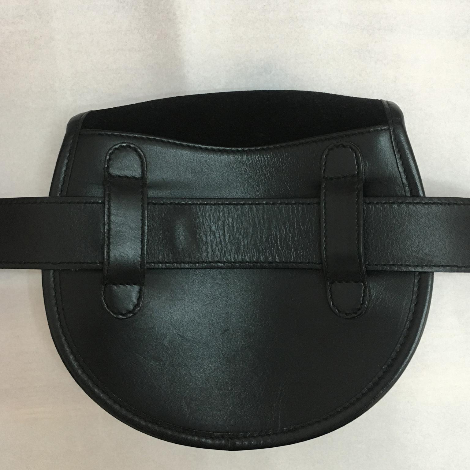 Women's or Men's Gucci Black Suede Golden Horsebit Waist Belt Bag 
