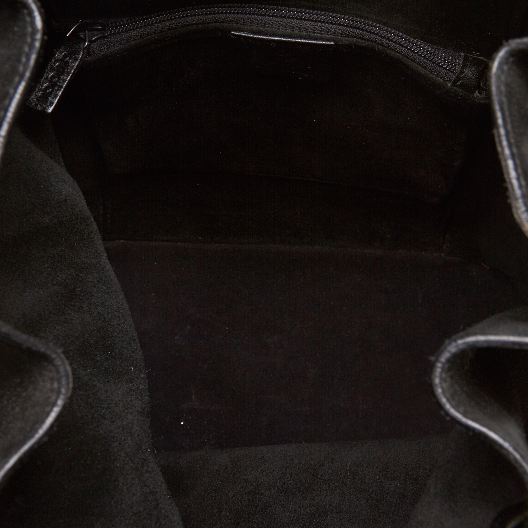 Gucci Black Suede Hoop Handbag For Sale 1