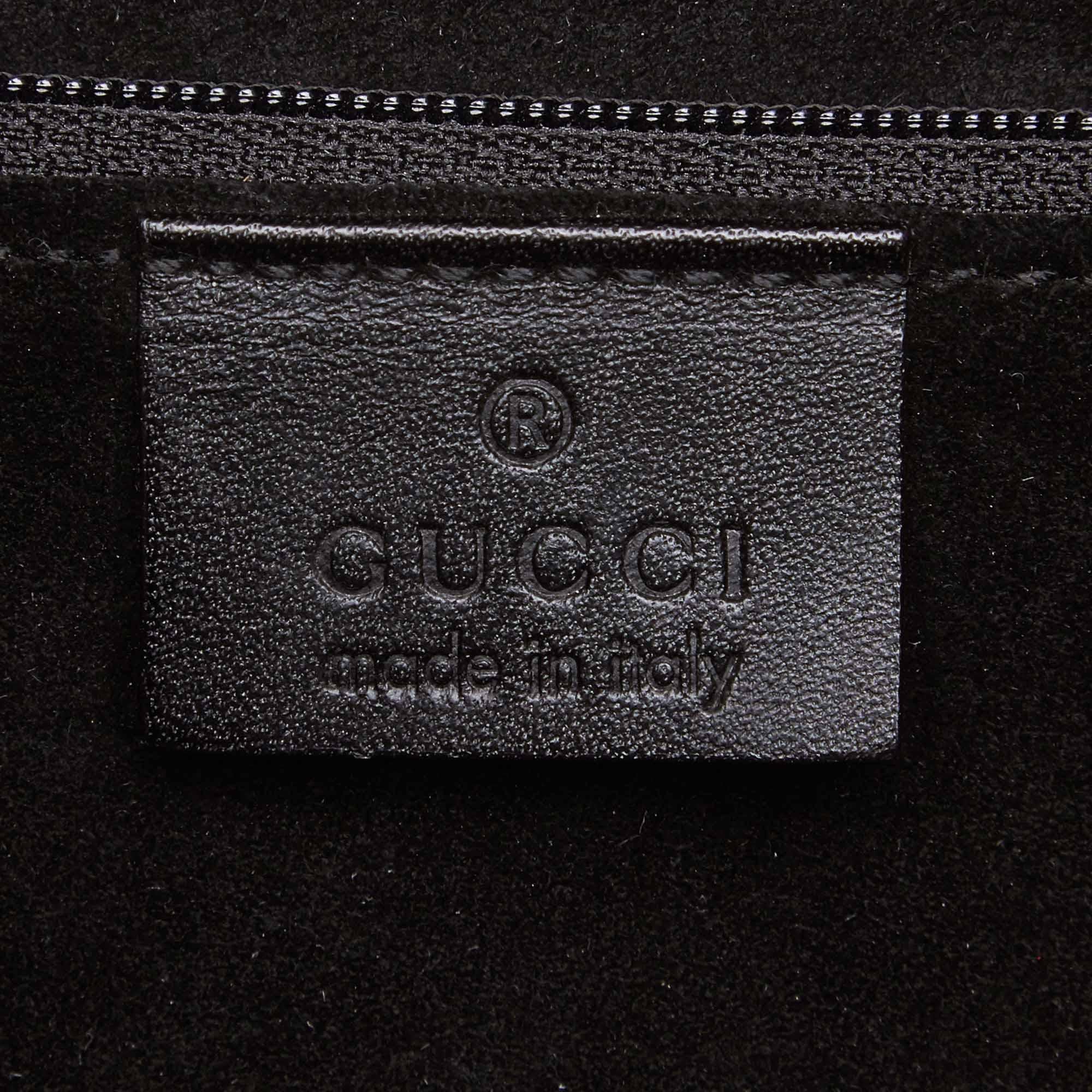 Gucci Black Suede Hoop Handbag For Sale 2