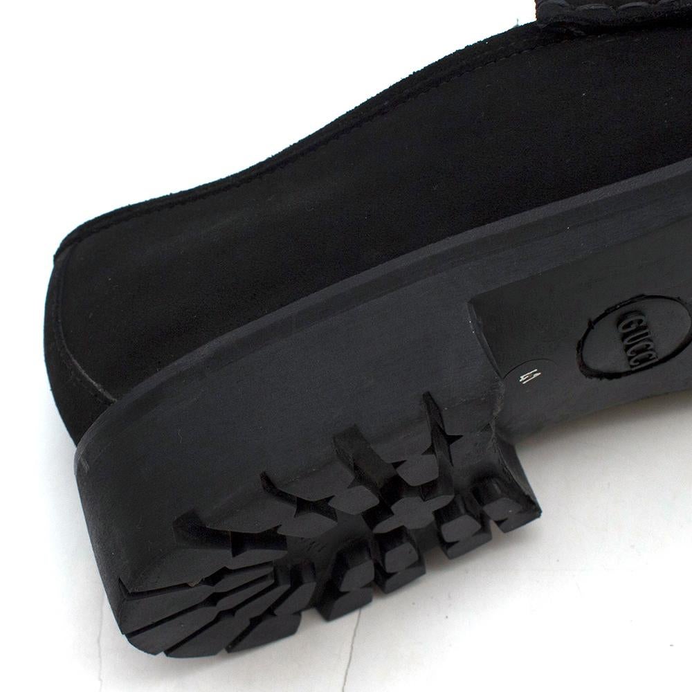 Gucci Black Suede Horsebit Loafers SIZE 41 2
