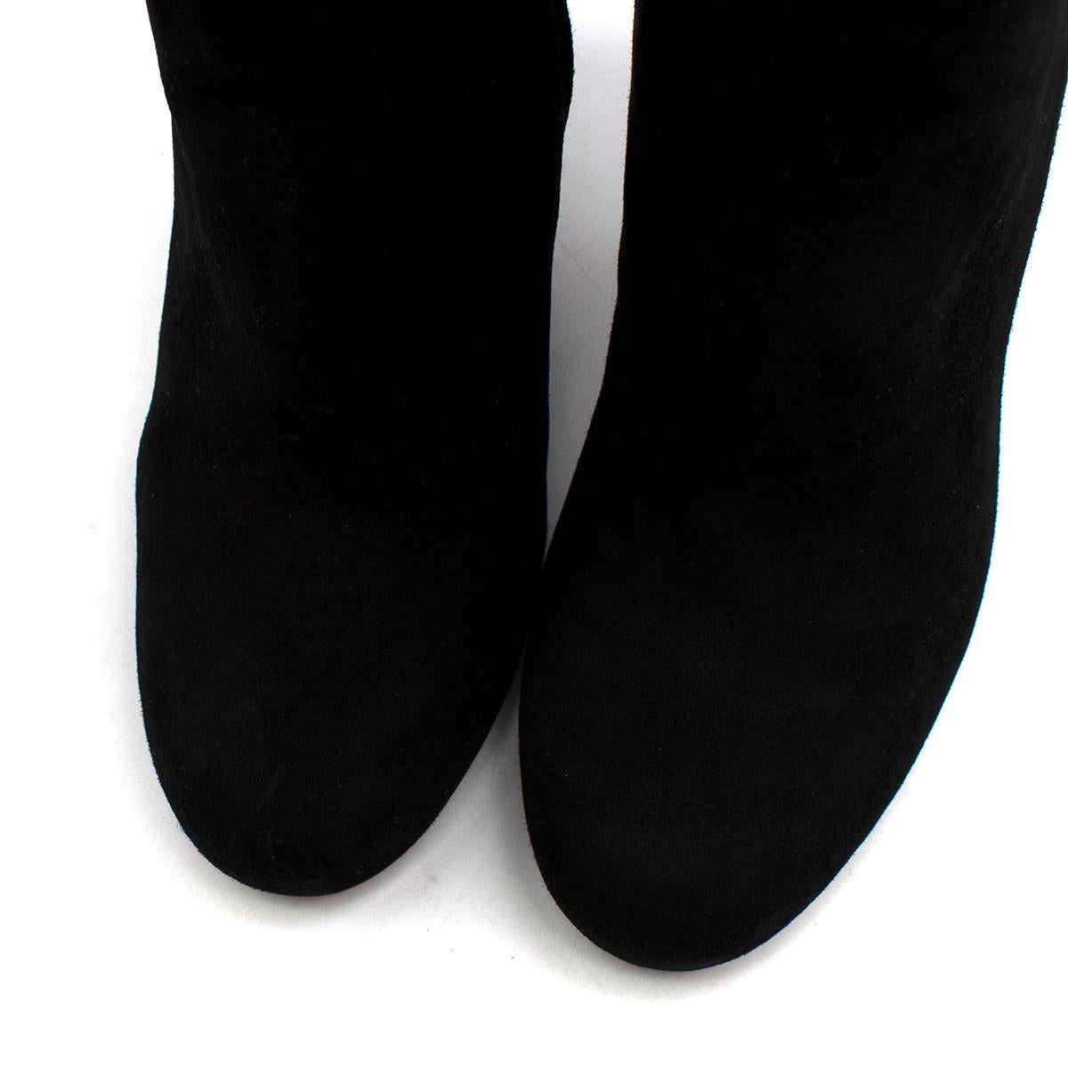Gucci Black Suede Knee High Heeled Boots - Us size 7  In Excellent Condition For Sale In London, GB