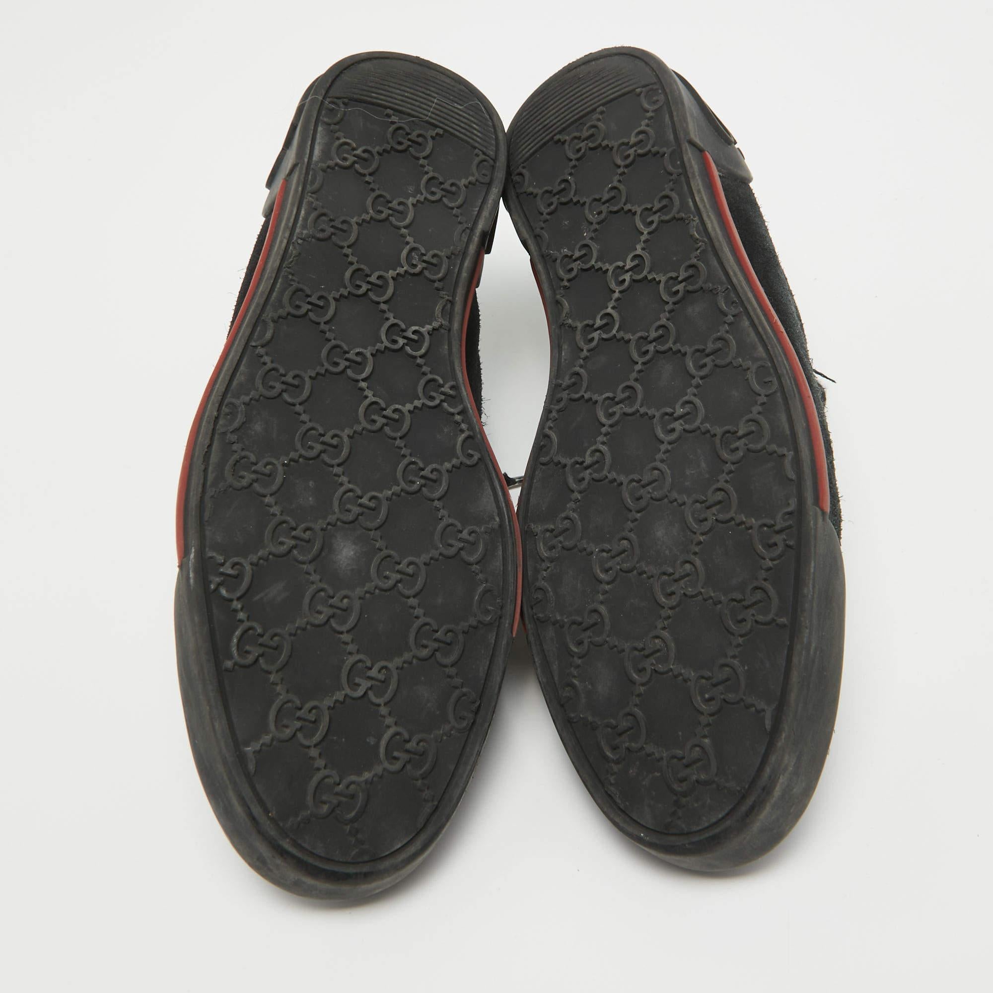 Gucci Black Suede Lace Up Sneakers Size 38 For Sale 3