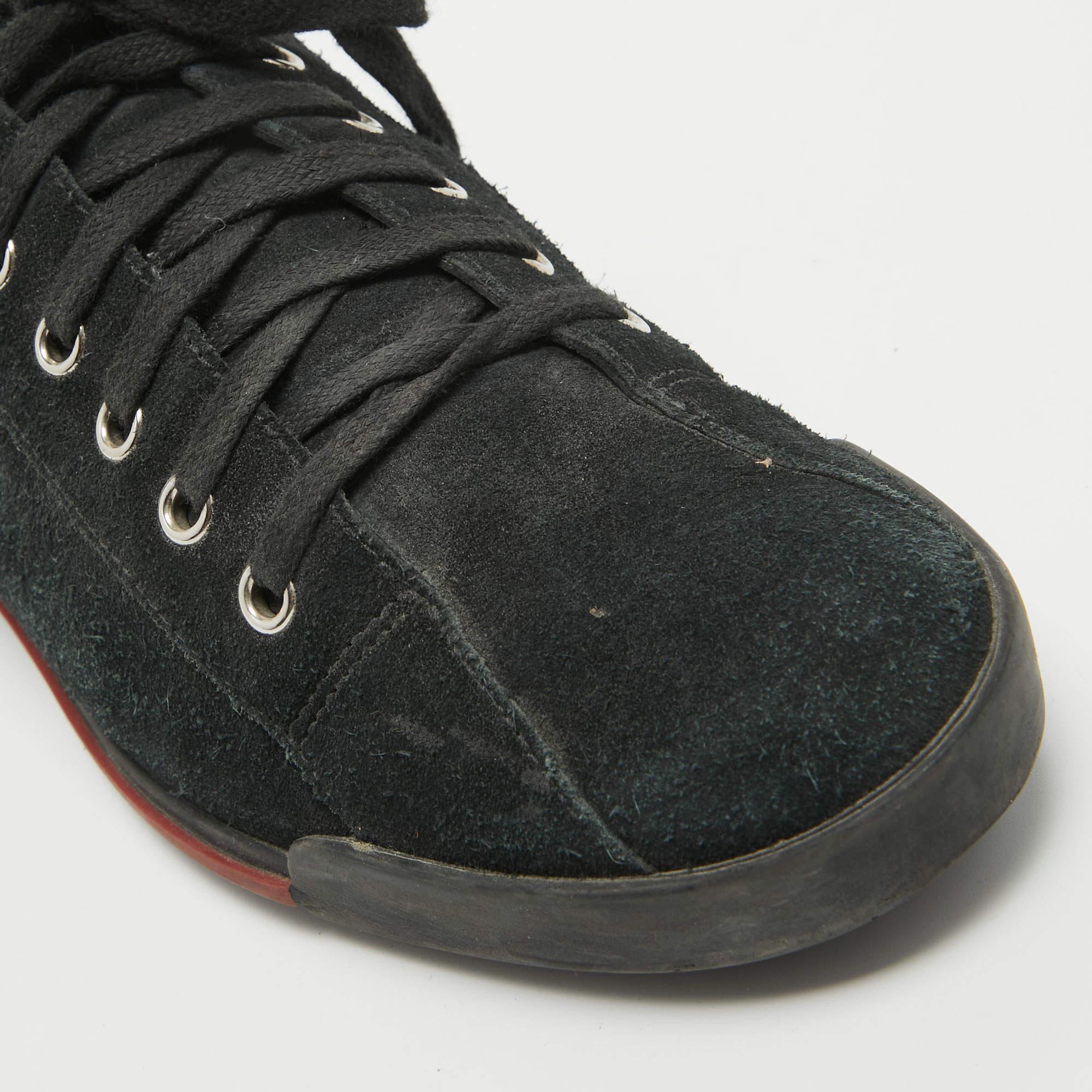Gucci Black Suede Lace Up Sneakers Size 38 For Sale 4
