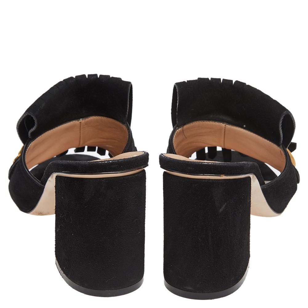 gucci marmont fringe mules
