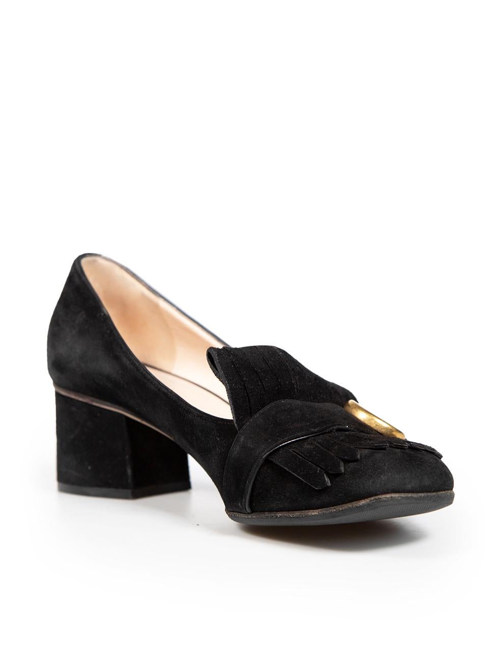 CONDITION is Good. Minor wear to pumps is evident. Light scratches to both heels. Small discolourations to the front, back, sides and heels of both shoes and tarnishing to both hardware on this used Gucci designer resale item. This item comes with
