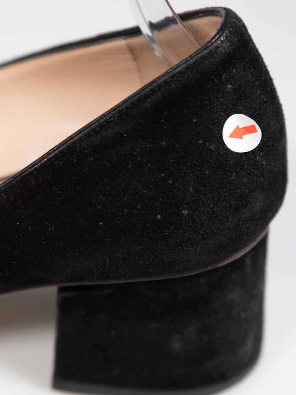 Gucci Black Suede Marmont Mid Heel Pumps Size IT 37.5 2